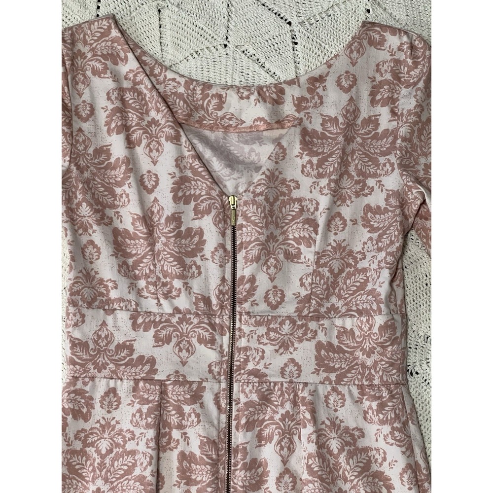 Closet London Dusty Rose Brocade Style Fitted Midi Dress – Size US 6 / UK 10 - Picture 8 of 13